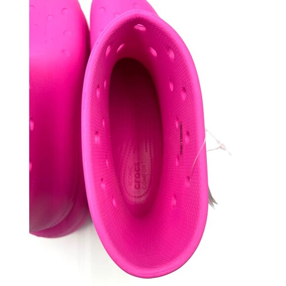 Crocs Size 12M Pink Rain Boot Lightweight Waterproof Footwear Iconic Comfort Des - Picture 7 of 11